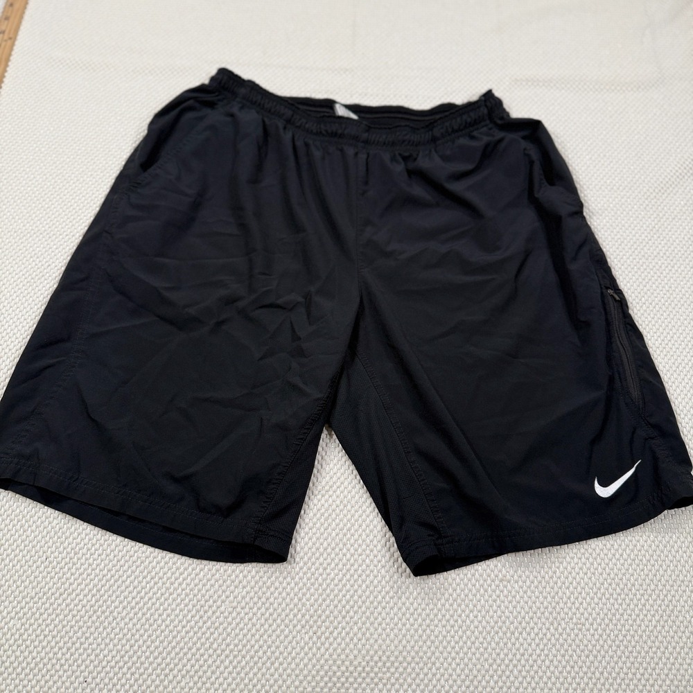 Nike Dri-FIT Men's XL Black Running Athletic Shorts Elastic Waist Swoosh